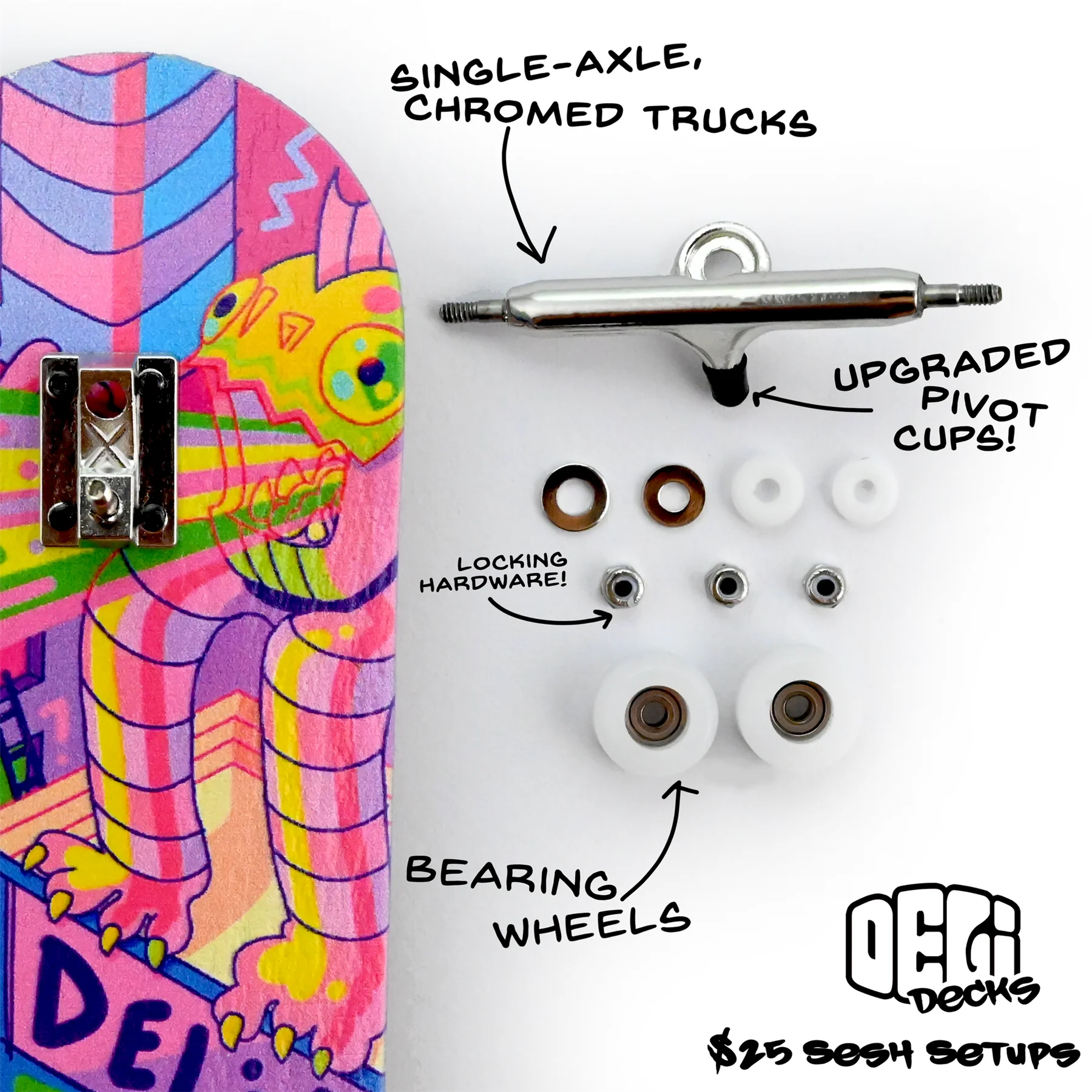 DeliDecks Fingerboard SESH Complete - Inflated - Image 2