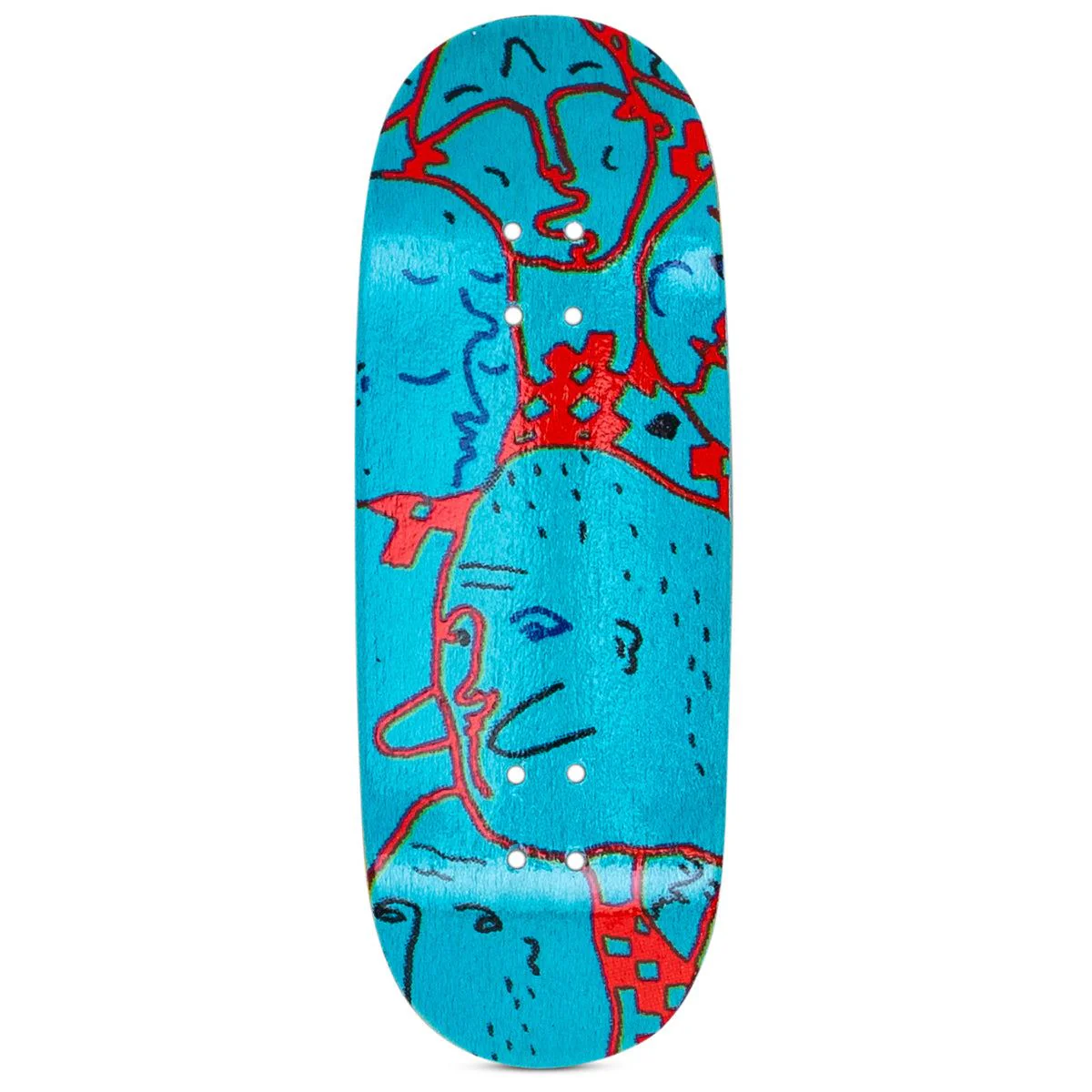 DK Real Wear Fingerboard Deck - Faces Blue Graphic - Image 6