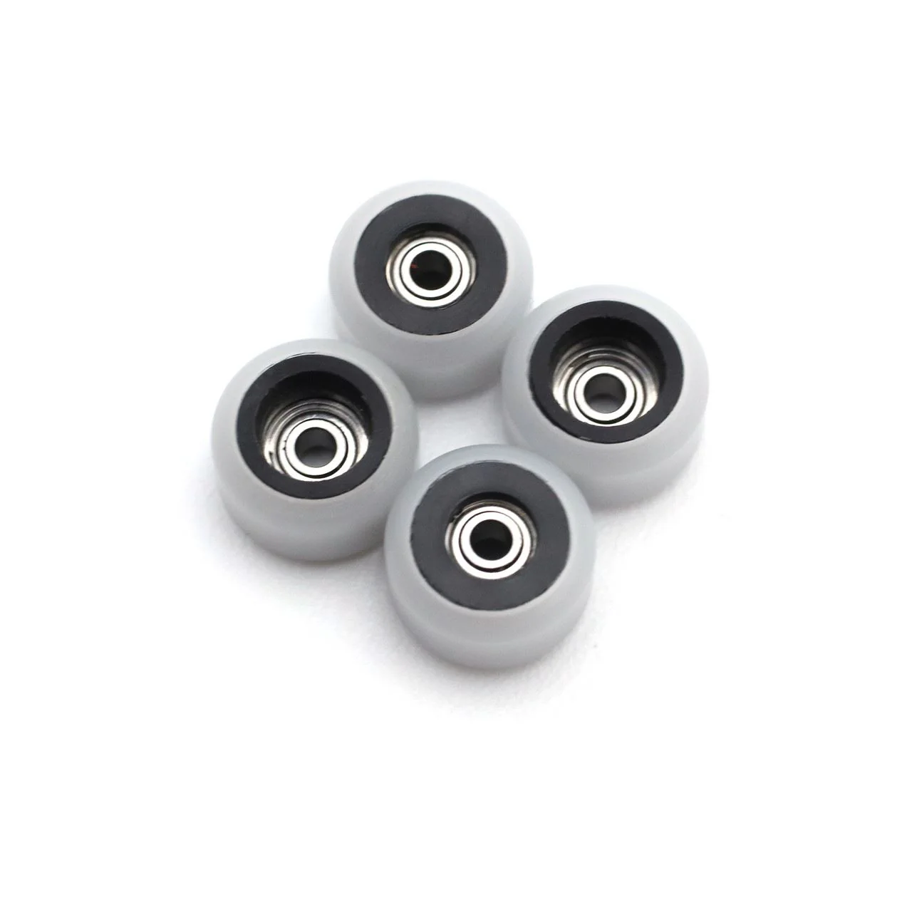 FlatFace Fingerboard Dual Durometer V2 Bearing Wheels - Black and White - Image 2
