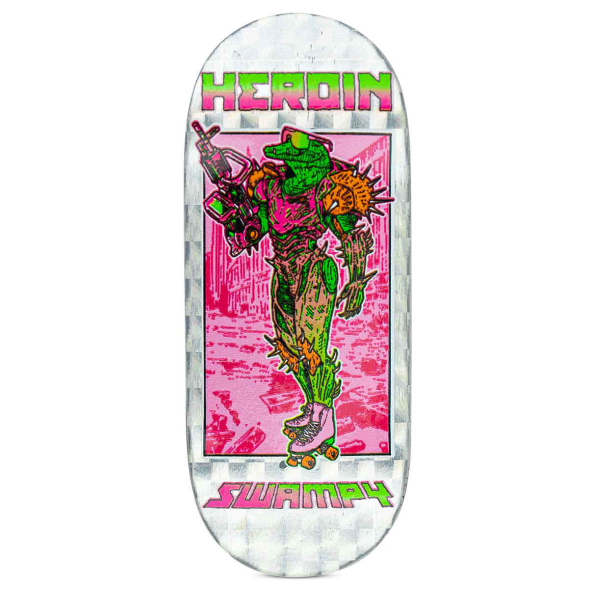 Maple Lab Fingerboard Deck - Swampy Video City II Hellscape